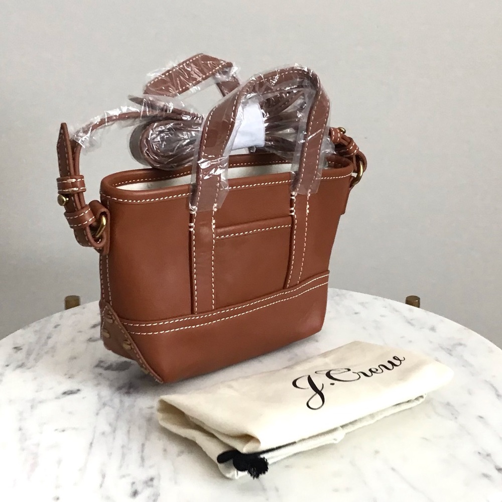 J. CREW Leather Mini Montauk Tote Bag New - Picture 10 of 14
